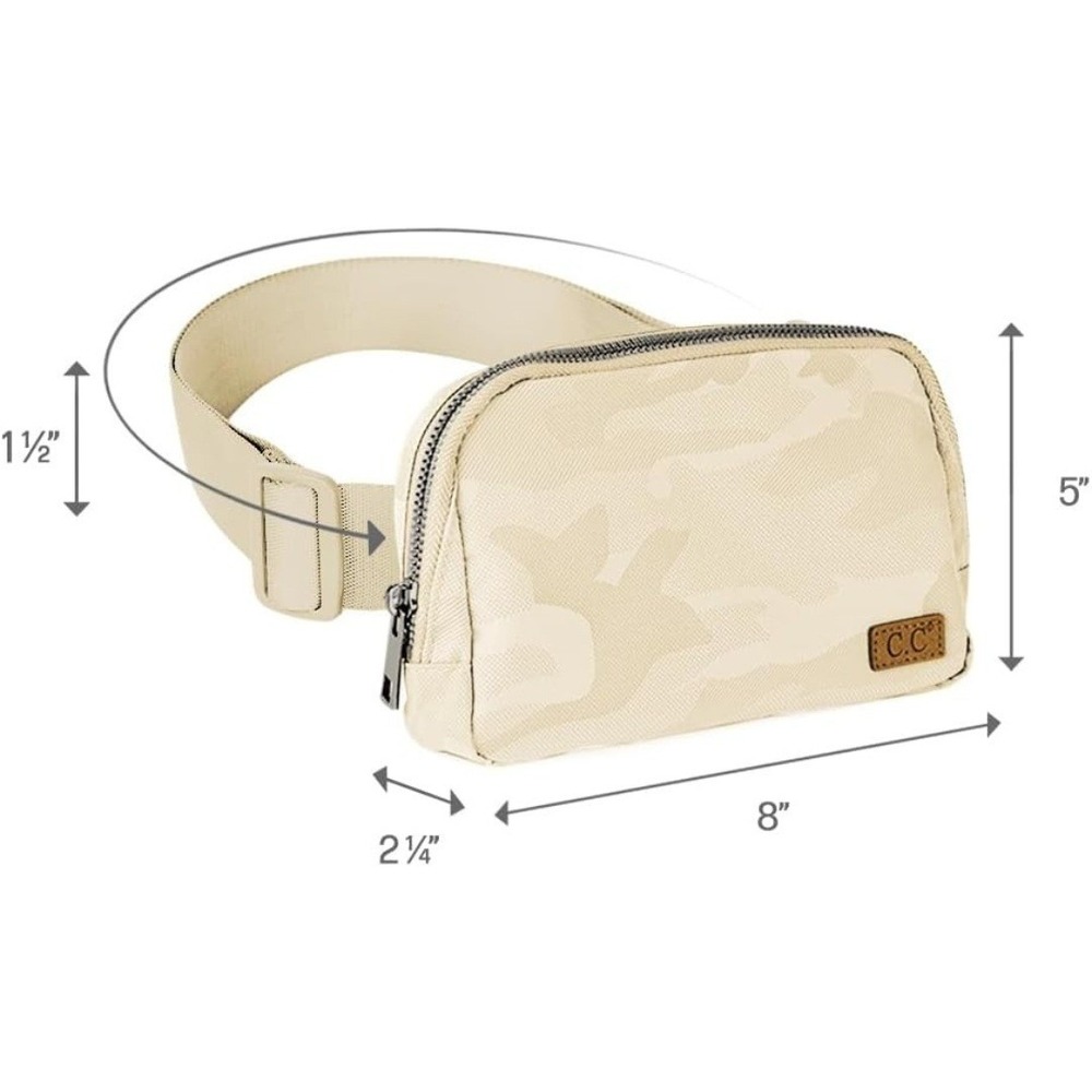 CC BEANIE Cream Camo Fanny Pack Belt Bag Adjustable Strap Zipper Pouch NWT - Picture 5 of 10